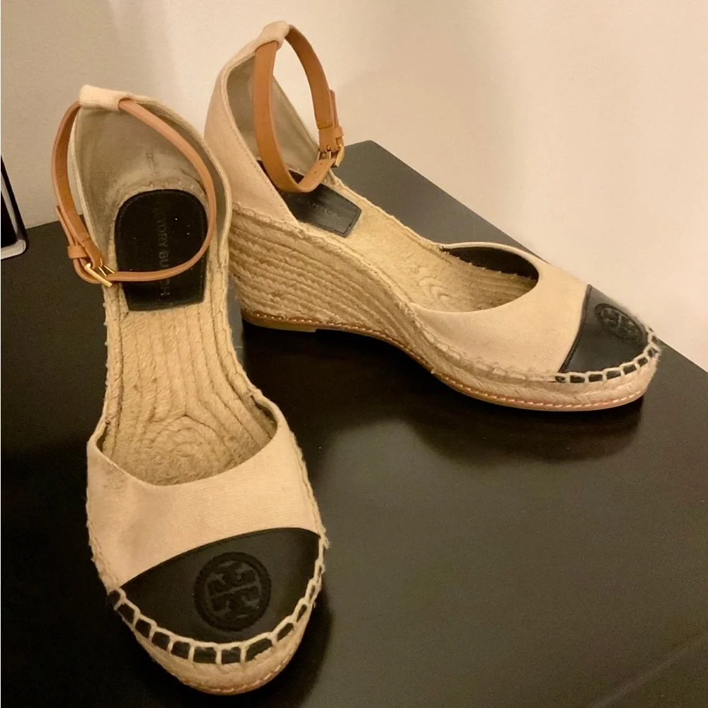Tory Burch Color Block Wedge Espadrille Sandals